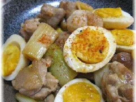 鶏もも肉と卵の甘辛炒め煮